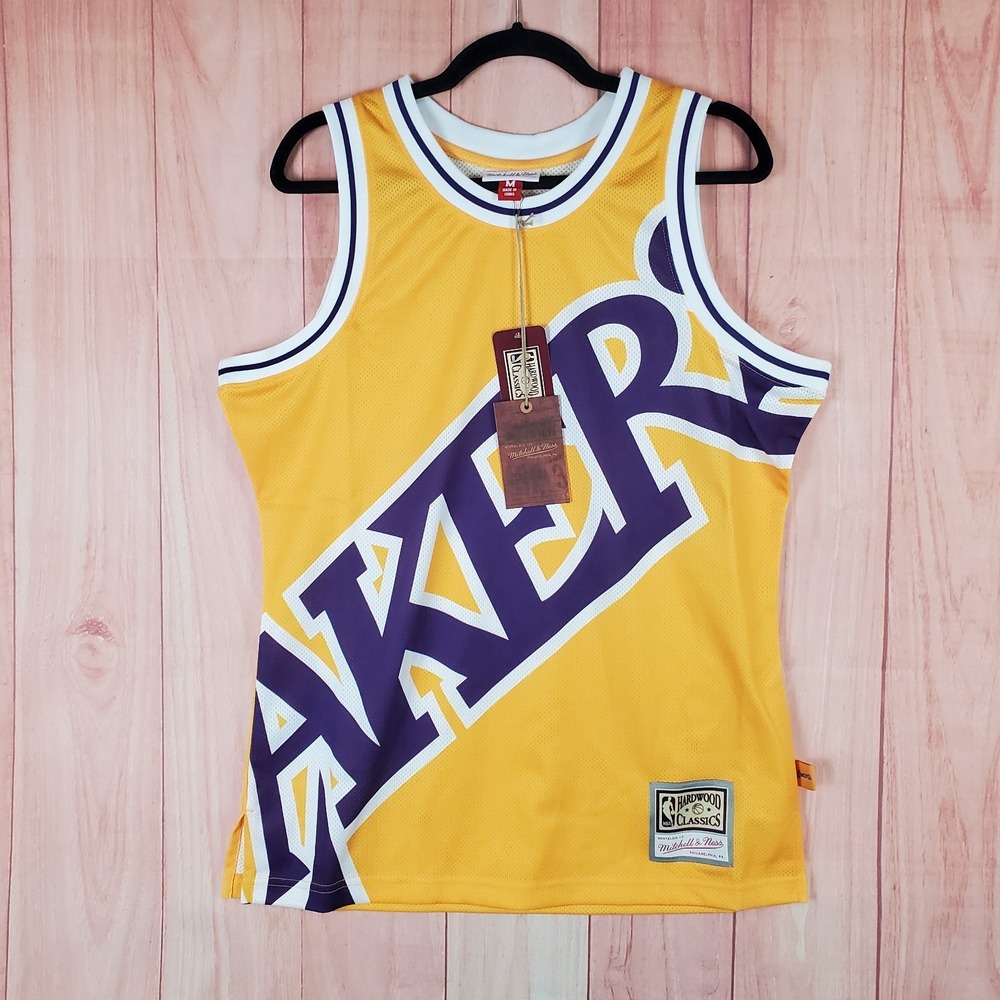 Mitchell & Ness Lakers Hardwood Classics Jersey Mens Medium Yellow‎ NBA